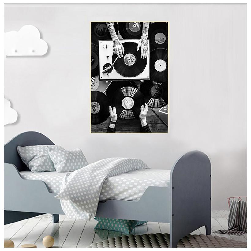 Энтузиасты виниловых пластинок, настенная живопись, холст, живопись, скандинавские постеры и печать в стиле ретро