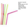 100Pcs Flexible Plastic Straws Disposable Drinking Straws Assorted Colors 21cm Bendable Striped Design Juice Straws for Parties Events