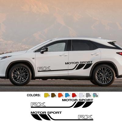 2 шт., наклейки с боковой полосой на дверь автомобиля для Lexus RX 350 250 300, моторная графика, спортивное украшение кузова, автоаксессуары, винил