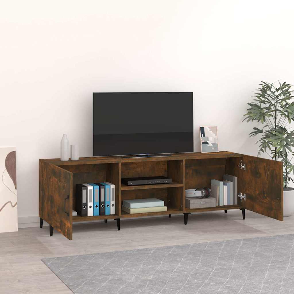 TV Stand Smoked Oak 150x30x50 cm Engineered Wood