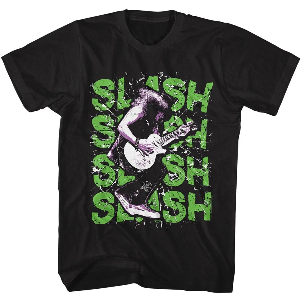 Slash Repeat Jamming On Stage Разбить Стекло Мужская Футболка Музыкальная Мерч Метал-Группы