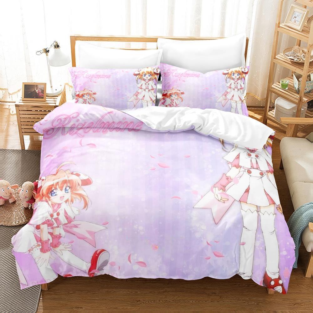 3D Печать Аниме Каваи Девочки Ризельмайн Постельный Набор Односпальный Полуторный Двуспальный Кингсайз Набор для Кровати Взрослый Детский Спальня Комплекты Пододеяльников