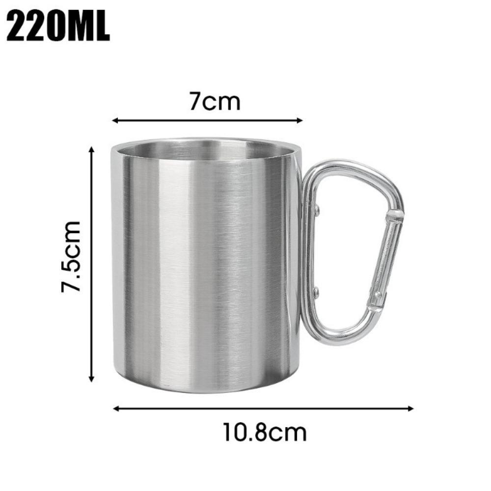 1Pcs 220/300ml Stainless Steel Cup Portable Outdoor Camping Mug Durable Hike Cup