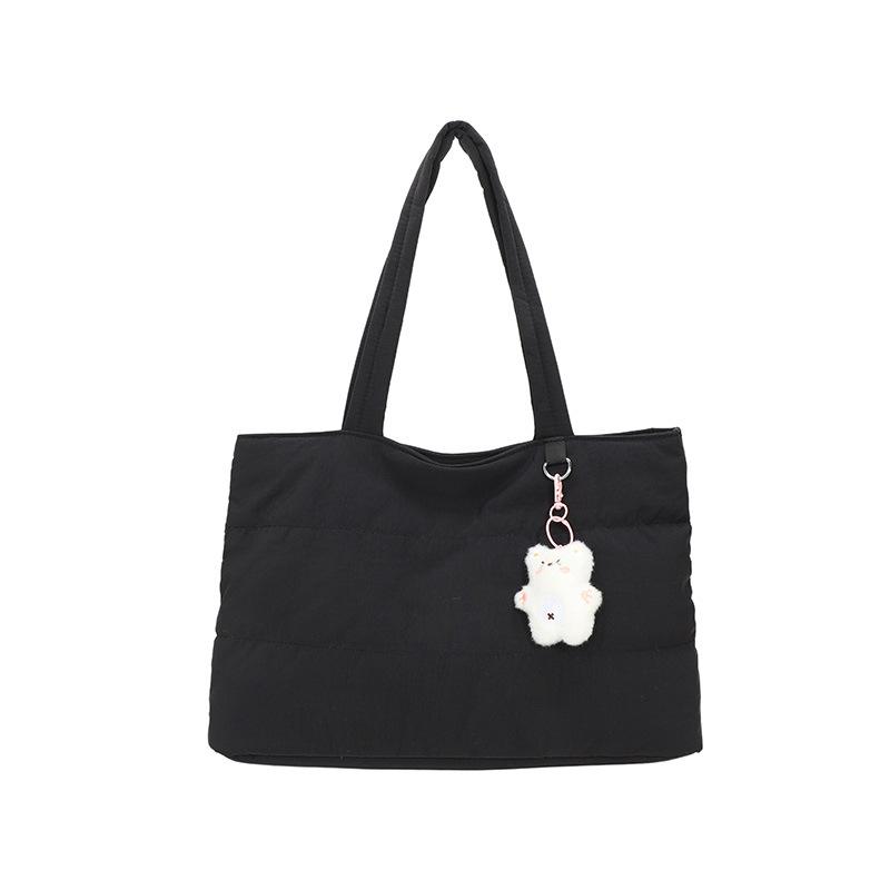 2025 осень и зима новая модная вместительная простая сумка-тоут универсальная легкая трендовая подмышечная хлопковая сумка на плечо