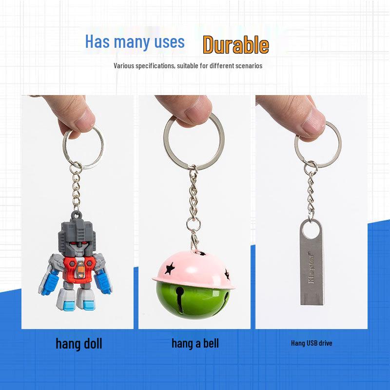 Eco-Friendly Nickel-Free Metal Keyring: DIY Jewelry Accessory, Split Ring Keychain with Doll Pendant