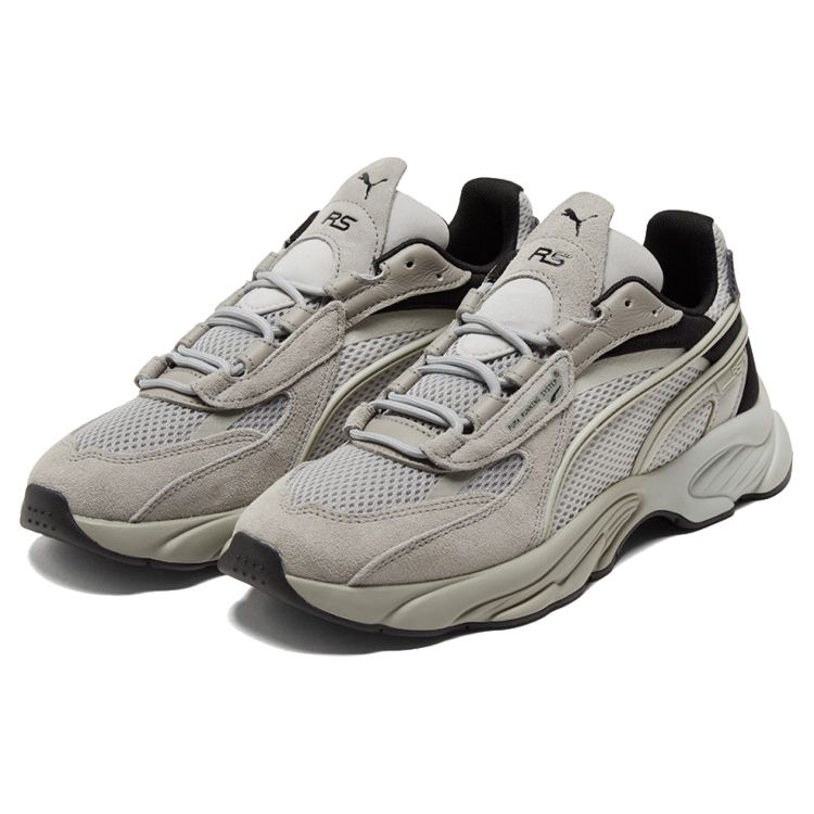 Puma Rs-Connect Retro Fabric Shock Absorption Non-Slip Wear-Resistant Mid-Top Casual Running Shoes Unisex Sneaker Gray Black 383425-02