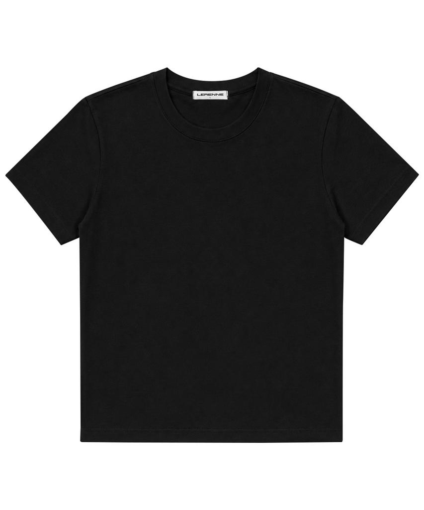 LERENNE Semi Crop T-Shirt - Black