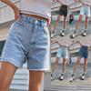 Blue Women's Denim Shorts Summer High Waist Casual Chic Loose Jean Shorts For Women Summer Denim Short Femme