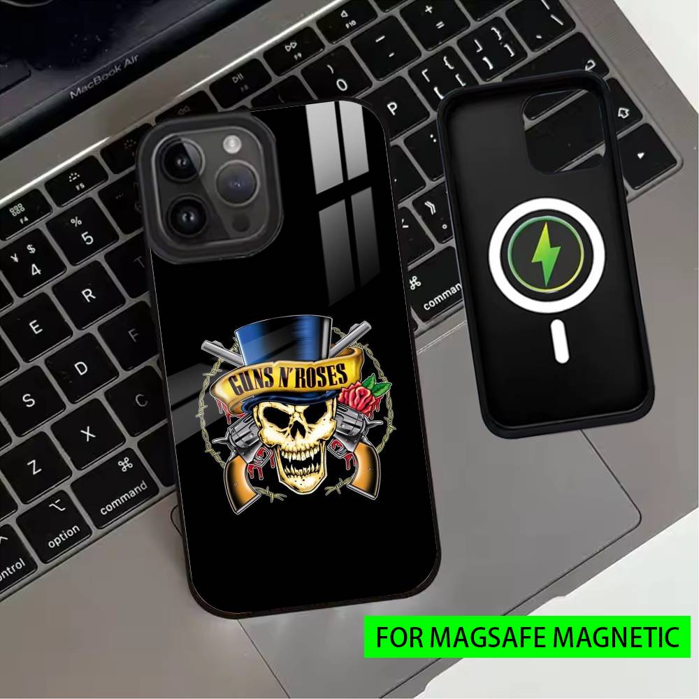 Чехол для телефона G-Guns N R-Roses Good Time Для iPhone17,16,15,14,13,12,11 Plus,Pro Магнитный с Magsafe Беспроводной зарядкой