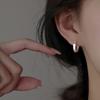 Plain Ring Ear Buckle Brushed Round Earrings Geometric Ins Wind Ears Captive Ear Pierced Ear Jewelry
