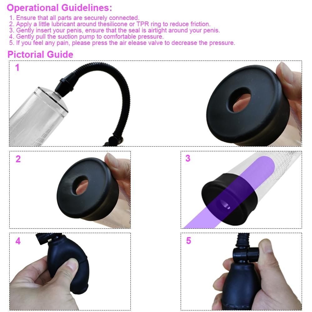 Penis Pump Enlargement Vacuum Extender Men Sex Toy Increase Length Enlarger