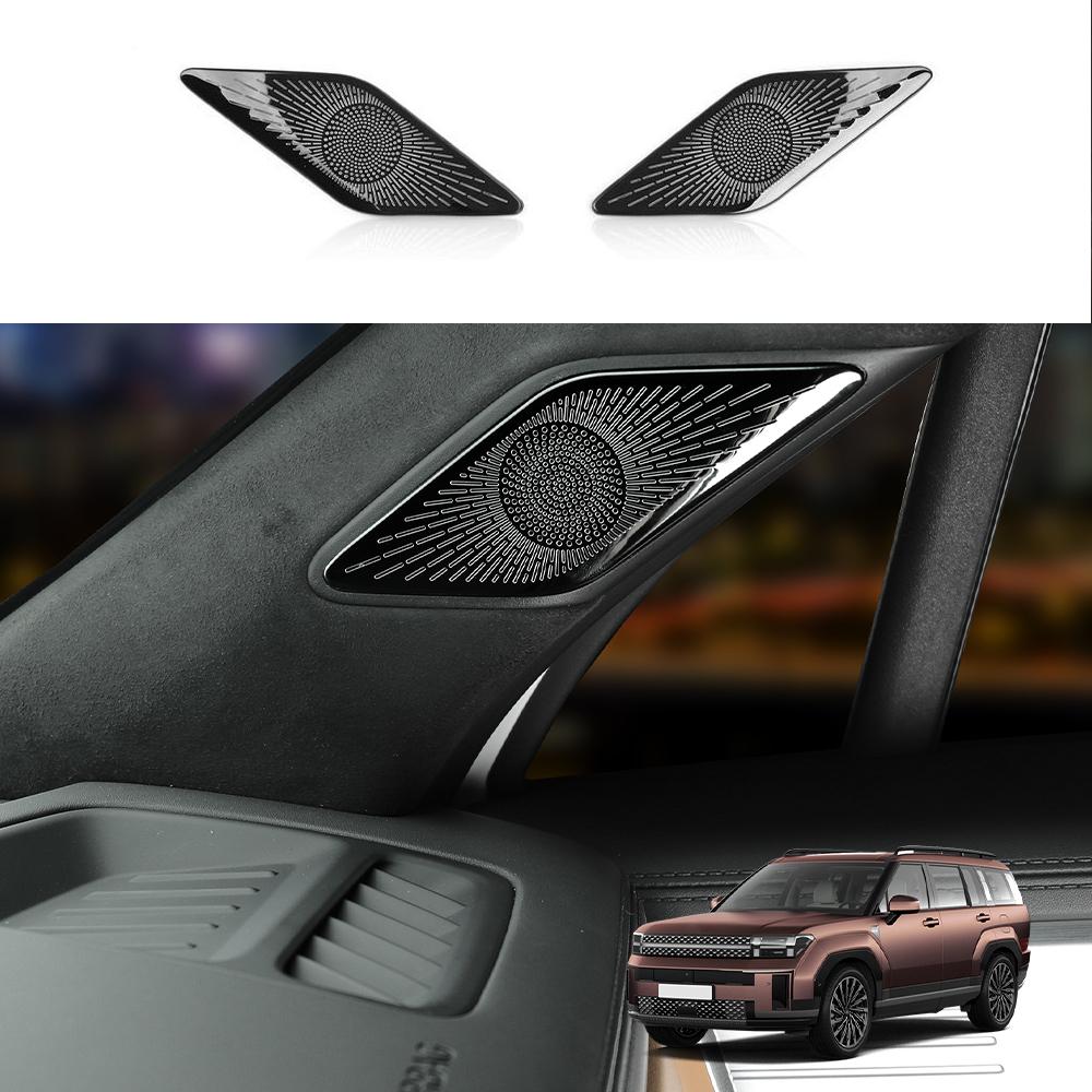 Для Hyundai Santa Fe MX5 2024 2025 2 шт. Нержавеющая сталь Накладка на стойку кузова A для аудиодинамика автомобиля LHD