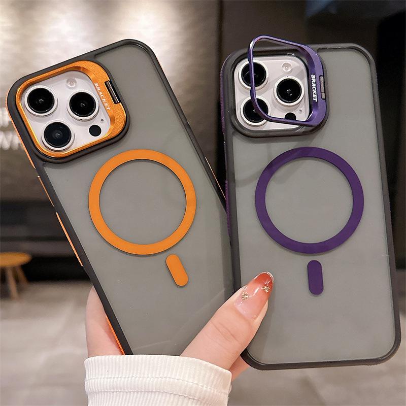 Магнитный чехол для iPhone 17 Pro Max с двухцветным держателем для линз, совместим с iPhone 16-12
