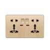 Depoguye Gold 13A UK Plug USB настенная розетка, универсальная розетка на 10 отверстий с выключателем электрическая настенная розетка с USB зарядным устройством