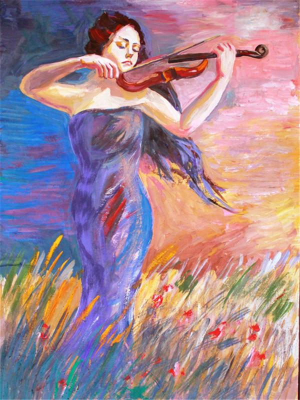 5d Алмазная картина Красота Скрипка Вышивка крестиком Полный Круглый Алмазная вышивка Портрет Горный хрусталь Комплект Домашний Декор