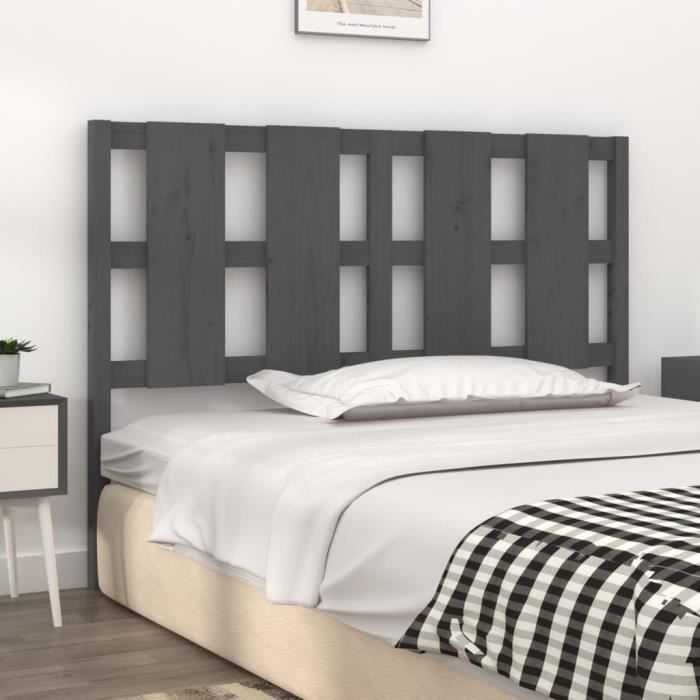 VidaXL Headboard Grey 125.5x4x100 Cm Solid Pine Wood 817982