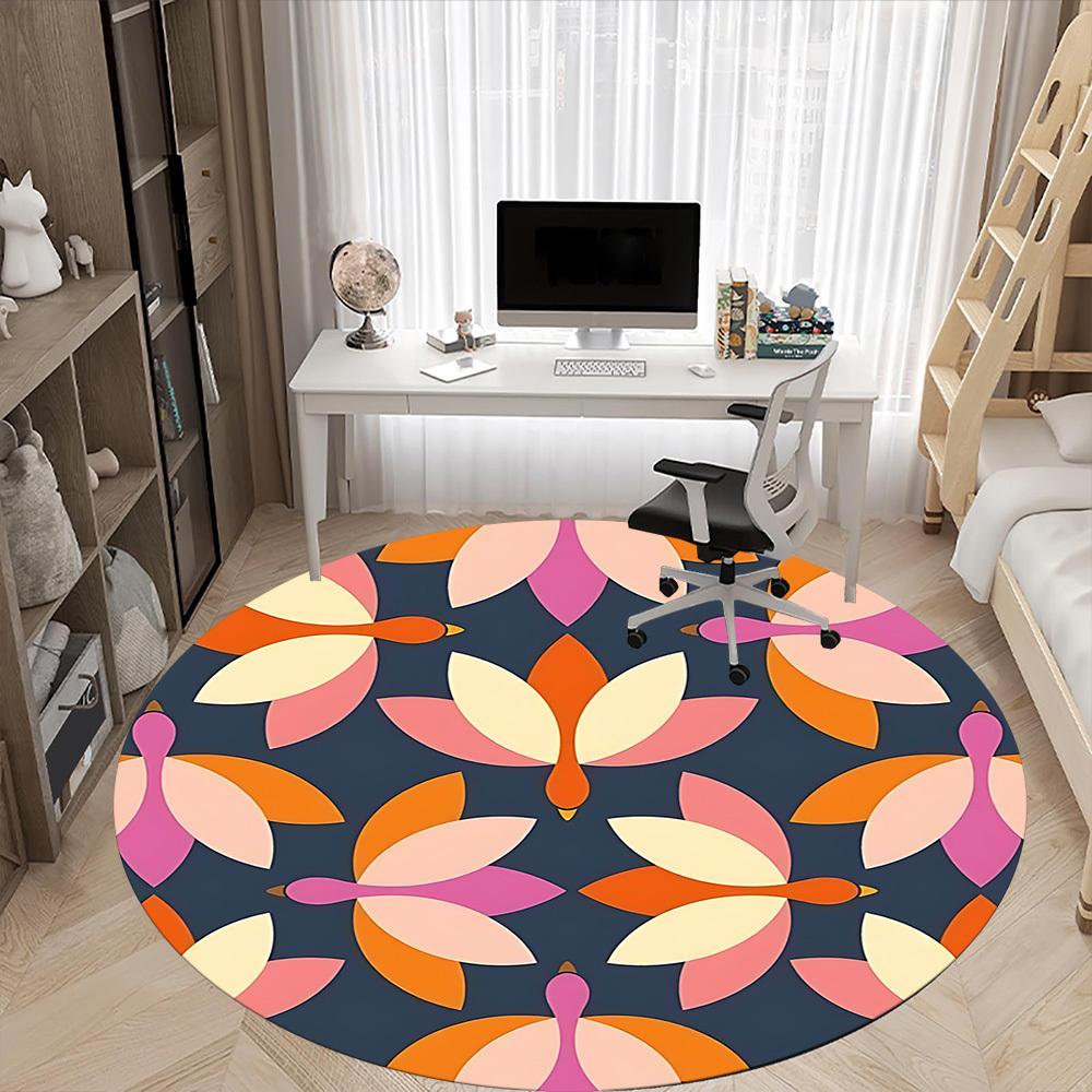 1pc Ducks Pattern Office Round Area Rug, Indoor Mat Suitable For Office, Under Office Chairs Bedroom Living Room Home Decor, Room Deco 159