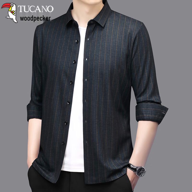 Tucano Мужская рубашка-поло с длинным рукавом в стиле business casual