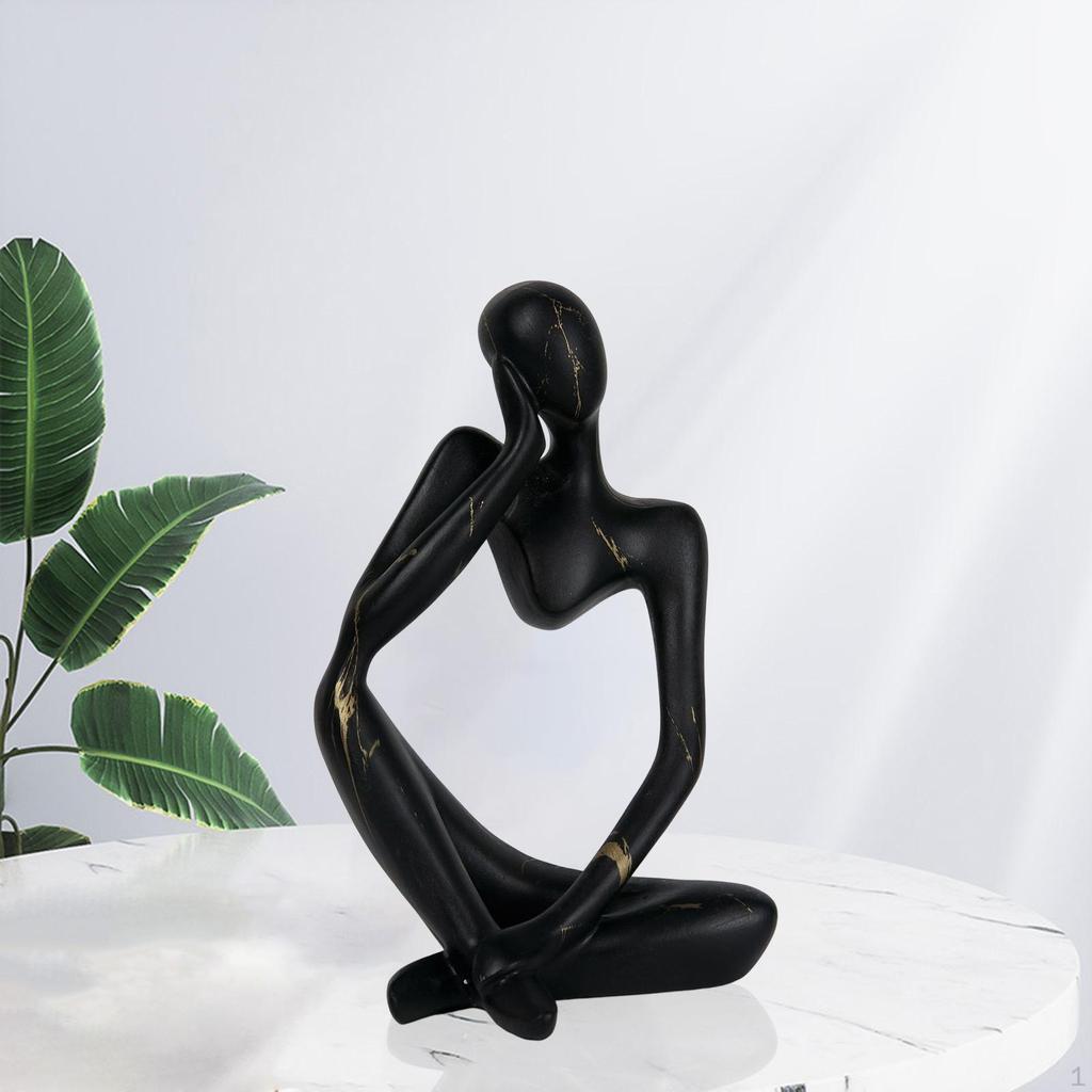 Abstract Thinker Statue Resin Ornament for Restaurant Holiday Decorations