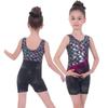 Girls' Gymnastics Ballet Leotards One-Piece Fish Scale Sleeveless Boxer Bodysuit Dancewear For 3-12 Years Old