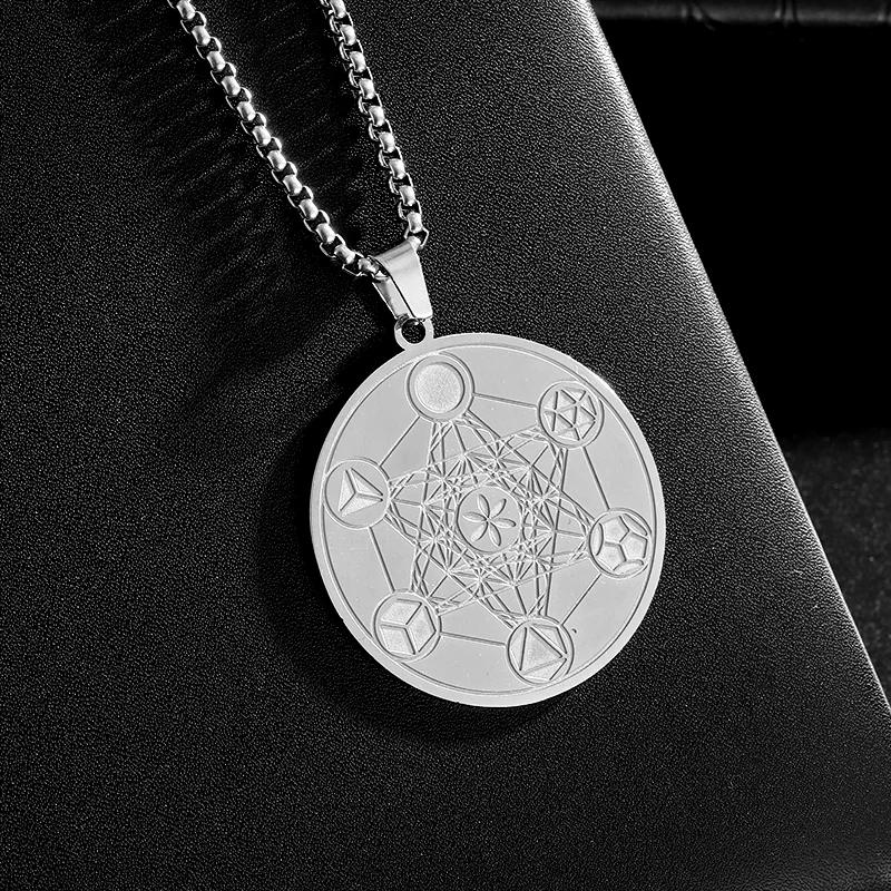 Изысканный кулон из нержавеющей стали с узором «Ведьмин узел», ожерелье с кельтским узлом, ювелирные изделия на удачу, Рождественский подарок для друзей и семьи
