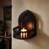 Black Floating Shelves Gothic Wall Shelf, Vintage Shelf for Bedroom And Living Room, Matte Mounted Display Rack Decorative Wall-Mounted with Exquisite