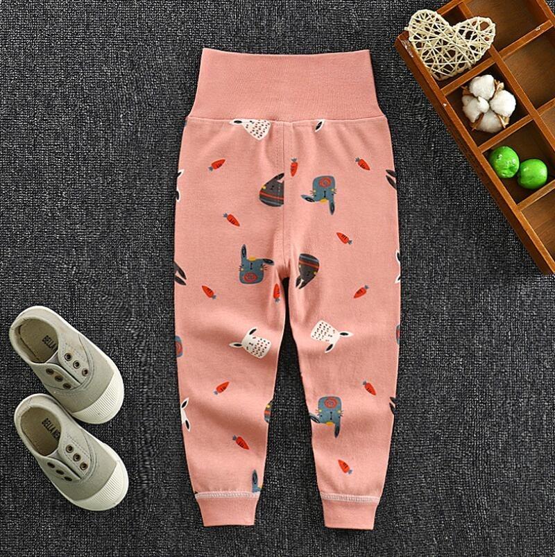 Children's 100% Cotton Autumn Pants, High-waisted Belly-protecting Pants, Baby Pants with Open Crotch, Boys' and Girls' Undershirts and Sleep Pants