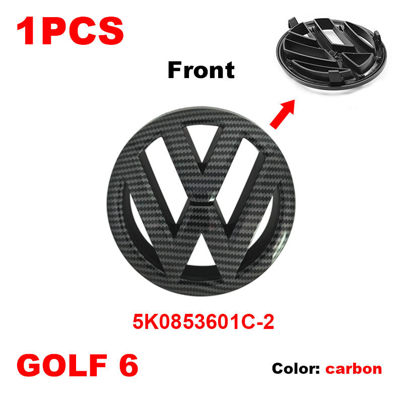 5K0853601C VW 135mm Car Front Grill Logo Emblem 110mm Rear Trunk Lid Badge For Volkswagen Golf MK6 Replacement Auto Accessories ze5