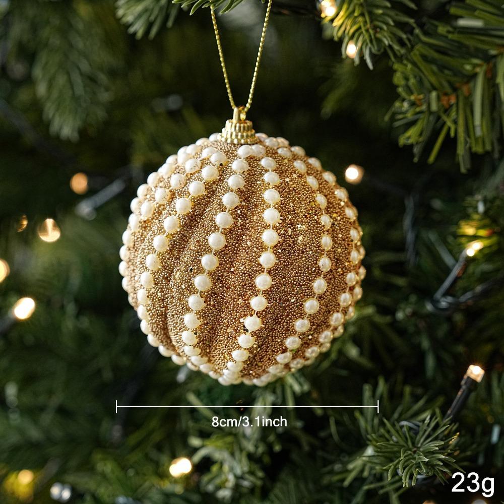 Ribbed Wave Texture Xmas Bauble Powder Coated Ball Foam Ball Pendant Holiday Party Decor