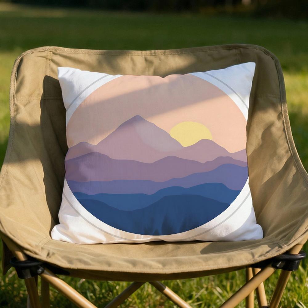Classic Sunrise Cartoon Cushion Cover Soft Reversible Durable Pillow Cover MultiScene Use for Home Car Daily Comfort