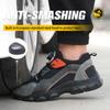 Rotating Button Mens Breathable Safety Work Shoes With Steel Toe & Air Cushion Sole - Puncture-Resistant for Construction Tasks