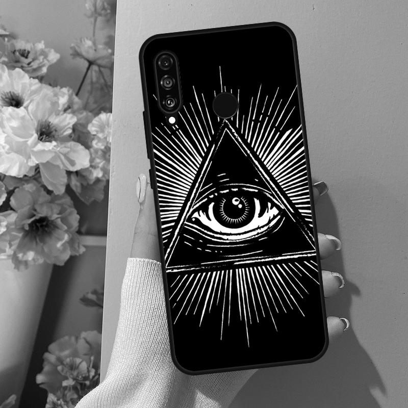 Чехол Illuminati Eye Occult Pyramid для Huawei Nova 12i 8i 11i 12s 9 10 SE Y60 Y70 Y90 Y72 Y73 Y61 Y91 P60 Pro P30 P40 Lite