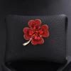 Clover Brooches For Women Green And Red Color Pin Peace And Health Plant Jewelry
