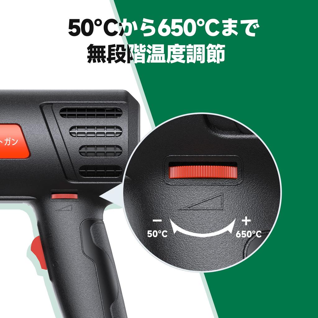 Syslux Новинка 2024 года, бесступенчатый регулятор температуры, тепловой пистолет, тепловой пистолет с 2 уровнями воздушного потока, тепловой пистолет AC110V 1400W, многоцелевой тепловой пистолет