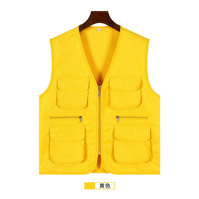 Billiards Hall Multi Pocket Vest Custom Logo Table Tennis Club Waiter Work Clothes Vest Men Women Sleeveless Photography Jacket