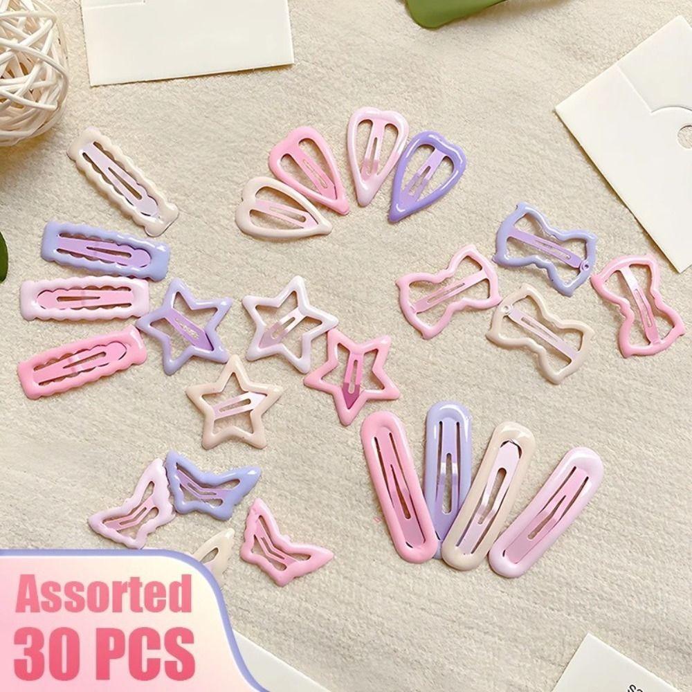 10/20/30Pcs Mixed Styles Hairpin Rectangular/Oval Side Bangs Clip Kids Accessories For Baby Girls