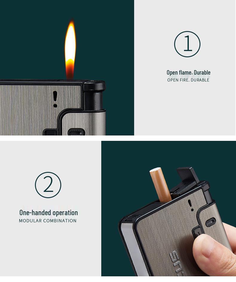 Focus YH001 Portable Cigarette Case with Replaceable Lighter - Creative, Separable Design