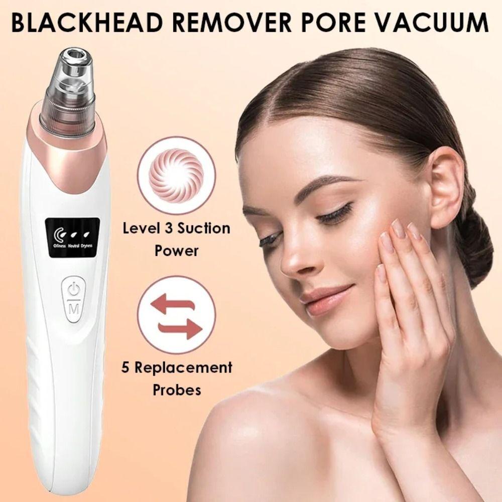 3 Suction Mode Electric Blackhead Remover 5 Suction Heads Face Cleansing Machine  Spot Acne