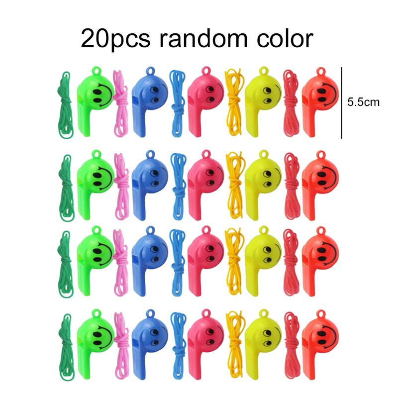 10~30pcs Smiling Face Whistle with Rope Plastic Colorful Party Favors Cute Guests Gifts Creating Festival Atmosphere TMZ