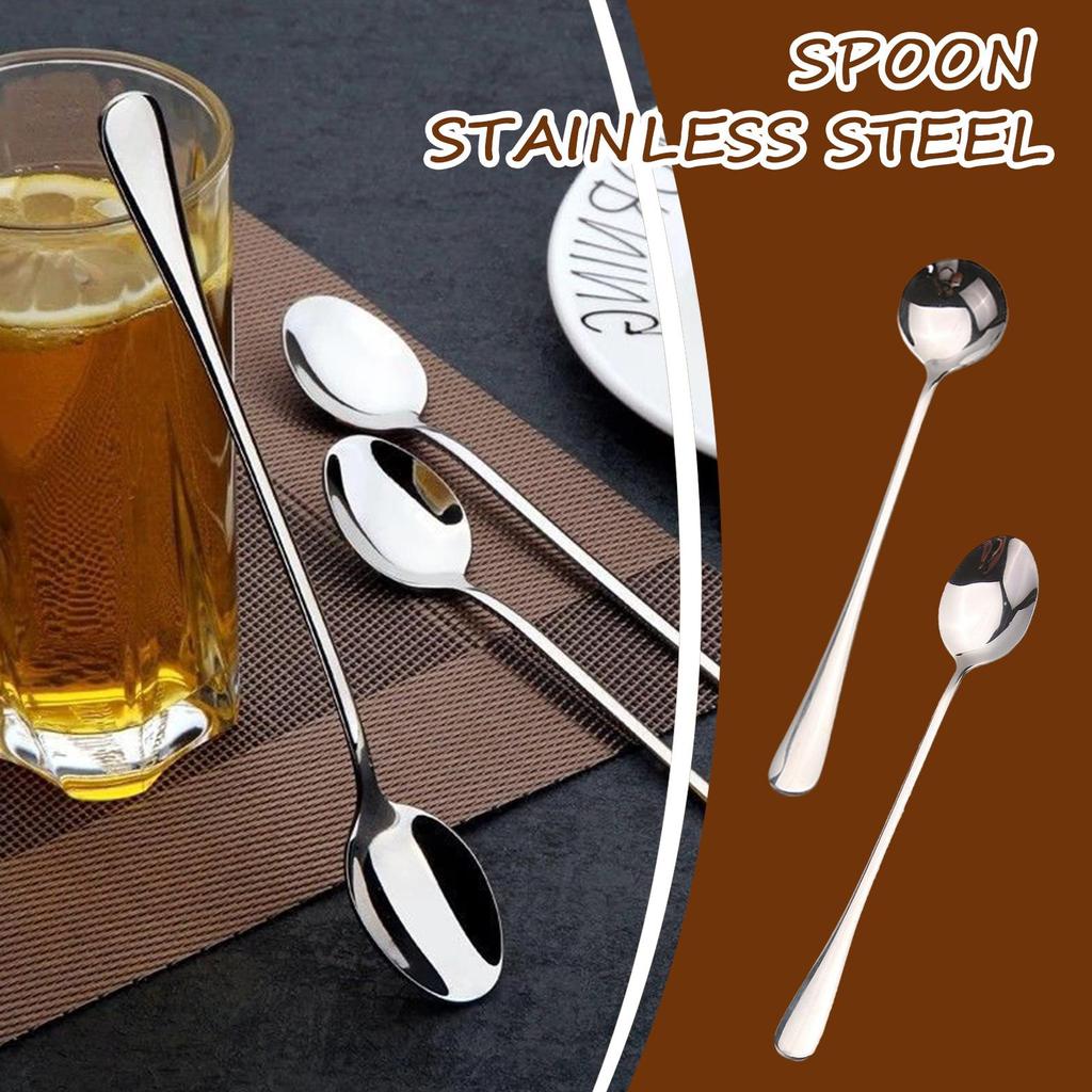 Кофейная ложка из нержавеющей стали, Креативная десертная ложка с длинной ручкой, Совок, Инструмент Столовые приборы Чайная ложка, Мини-кухонные ложки, Лед Закуска