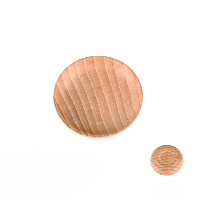 Деревянная тарелка с тонкими зернами, прочная и долговечная, из натурального дерева дикого ююбы, круглая тарелка в японском стиле, тарелка для дыни и фруктов, столовая посуда