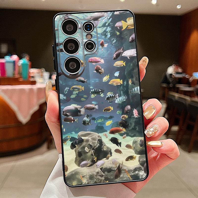 Чехол с принтом Рыба-черепаха для Samsung S26 S25 Ultra S24 S23 FE S22 A15 A16 A17 A35 A36 A37 A54 A55 A56 A57 5G Магнитный для Magsafe Матовый чехол