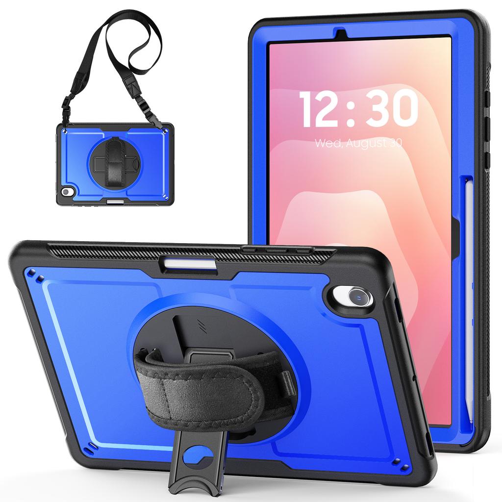 Чехол для Samsung Galaxy Tab S10 Lite, ПК + ТПЭ, чехол для планшета с ручным ремешком и плечевым ремнем