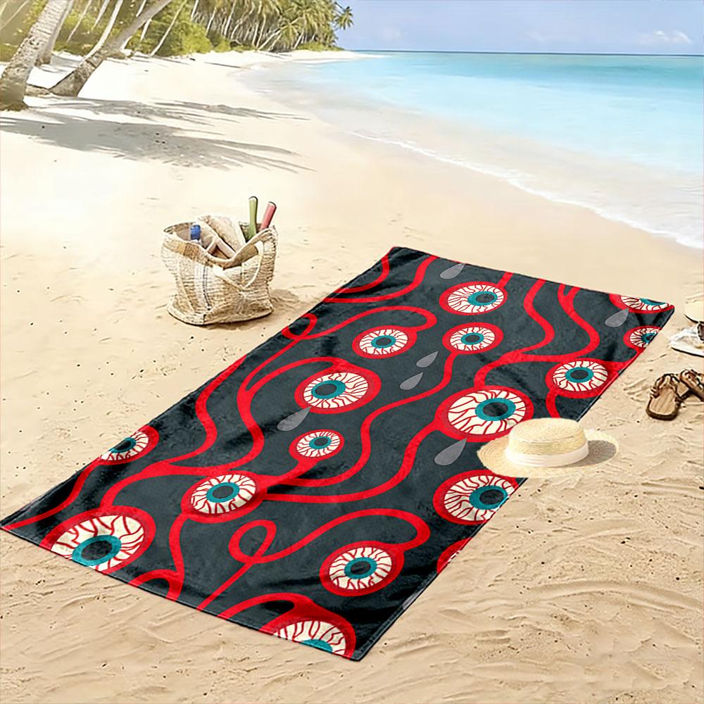Vibrant surreal eyescape Print beach towel, quick drying, suitable for travel, outdoor sports, jogging, the beach and swimming, gift