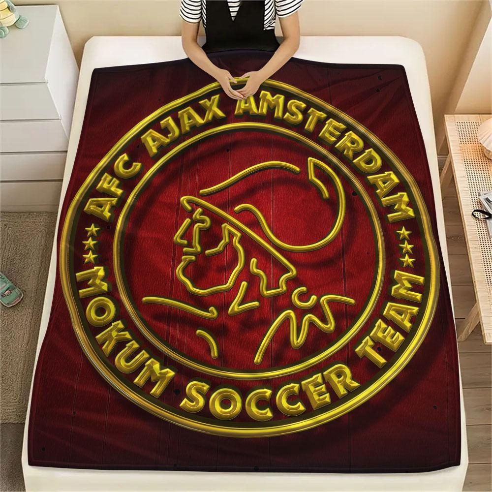 1PC AFC Ajax Patterned Flannel Blanket Suitable For All Seasons for Home Decor Warmth and Comfort Gifts Holiday Present