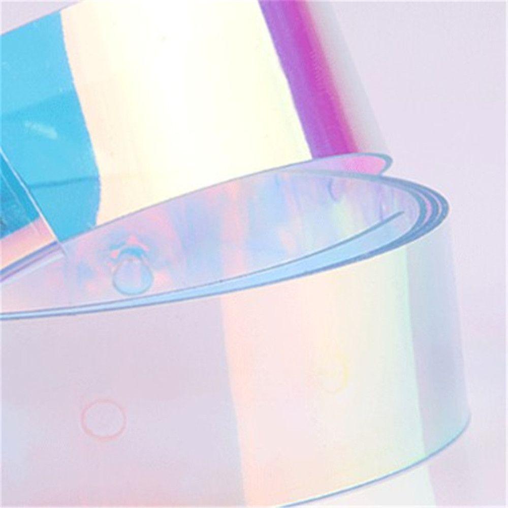 Wide Pin Buckle Laser Holographic Color Focus Waist Strap Rainbow Waistband Punk Waist Belt