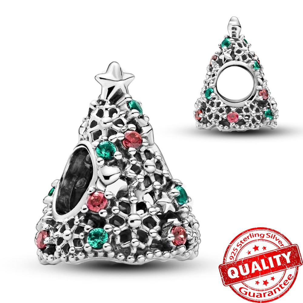 Медные носки-мышки и бусины-снежинки и подвеска-олень Подходит для браслета Хэллоуин Рождественский кулон Подарки