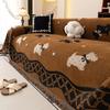 Vintage Chenille Sofa Cover Full Coverage Non-Slip Couch All-Season Universal Dog Pattern Couch Camping Blanket