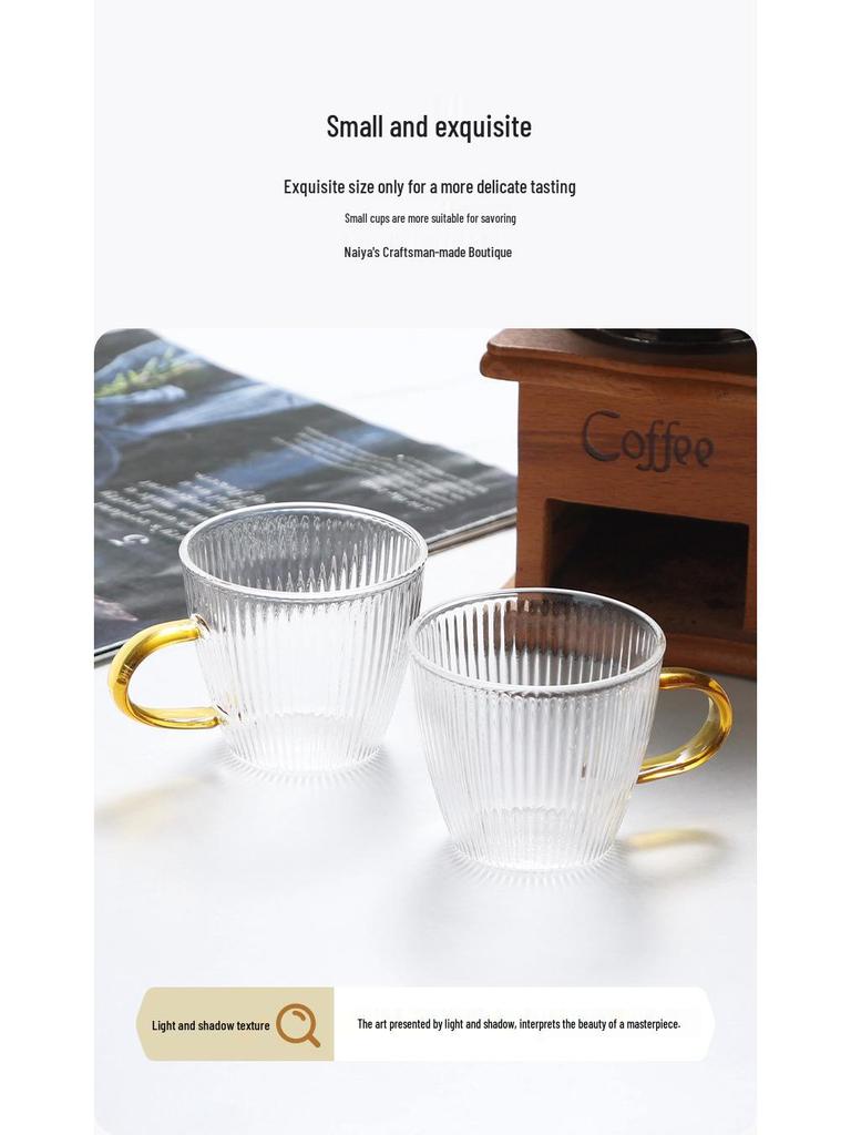 Набор из шести маленьких чайных чашек из боросиликатного стекла с кованым узором для дегустации чая Кунг-фу