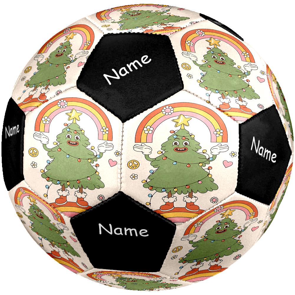 Custom Name Christmas tree Theme Size 5 Soccer Ball, Suitable for Both Indoor and Outdoor Matches, a Gift Suitable for Everyone.